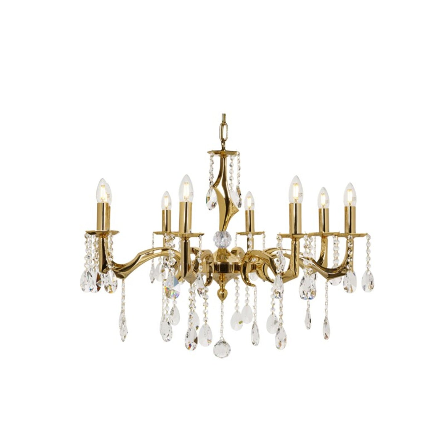 Majestic 8-Light Chandelier with Clear Crystal