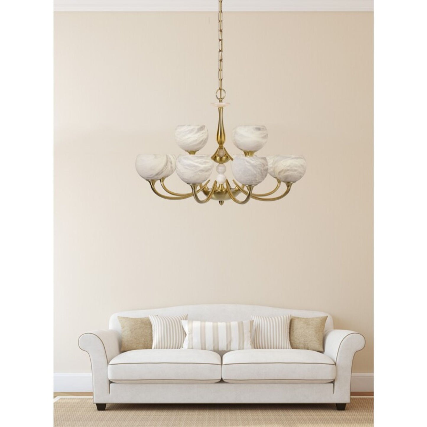 Marlena 12-Light Chandelier with Natural Alabaster