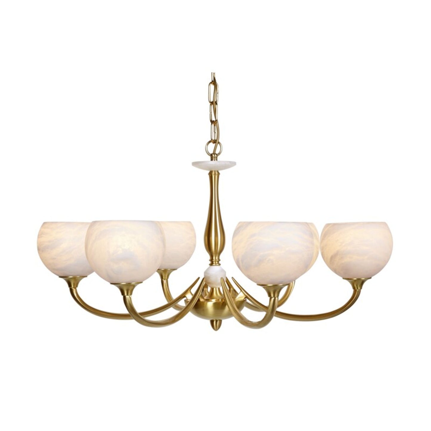 Marlena 6-Light Chandelier with Natural Alabaster