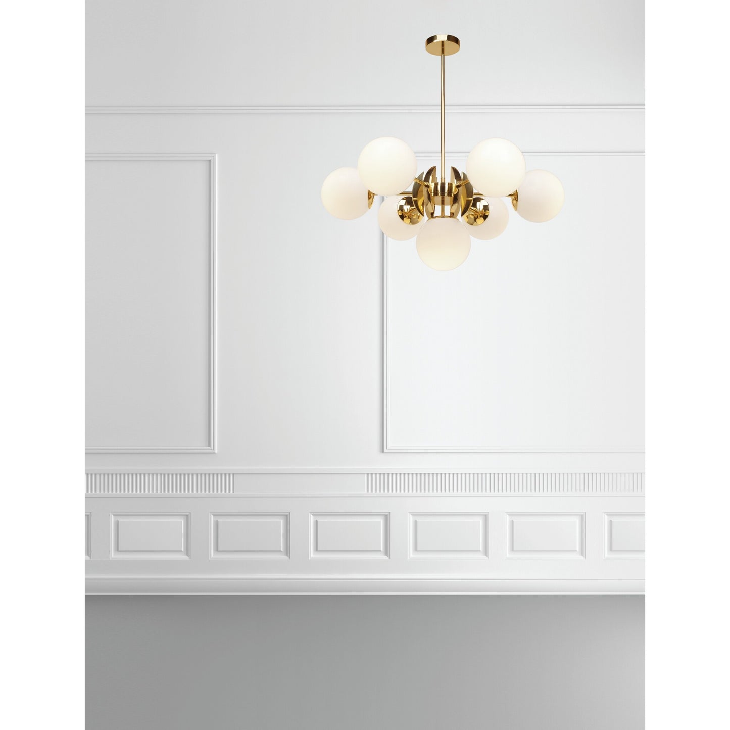 Sixty 6-Light Pendant with White Glass