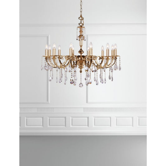 Luxor 12-Light Chandelier with Asfour Lead Crystal