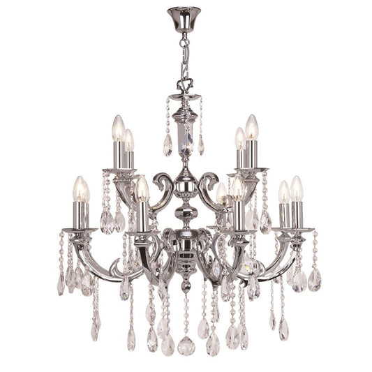 Luxor 12-Light Chandelier with Asfour Lead Crystal