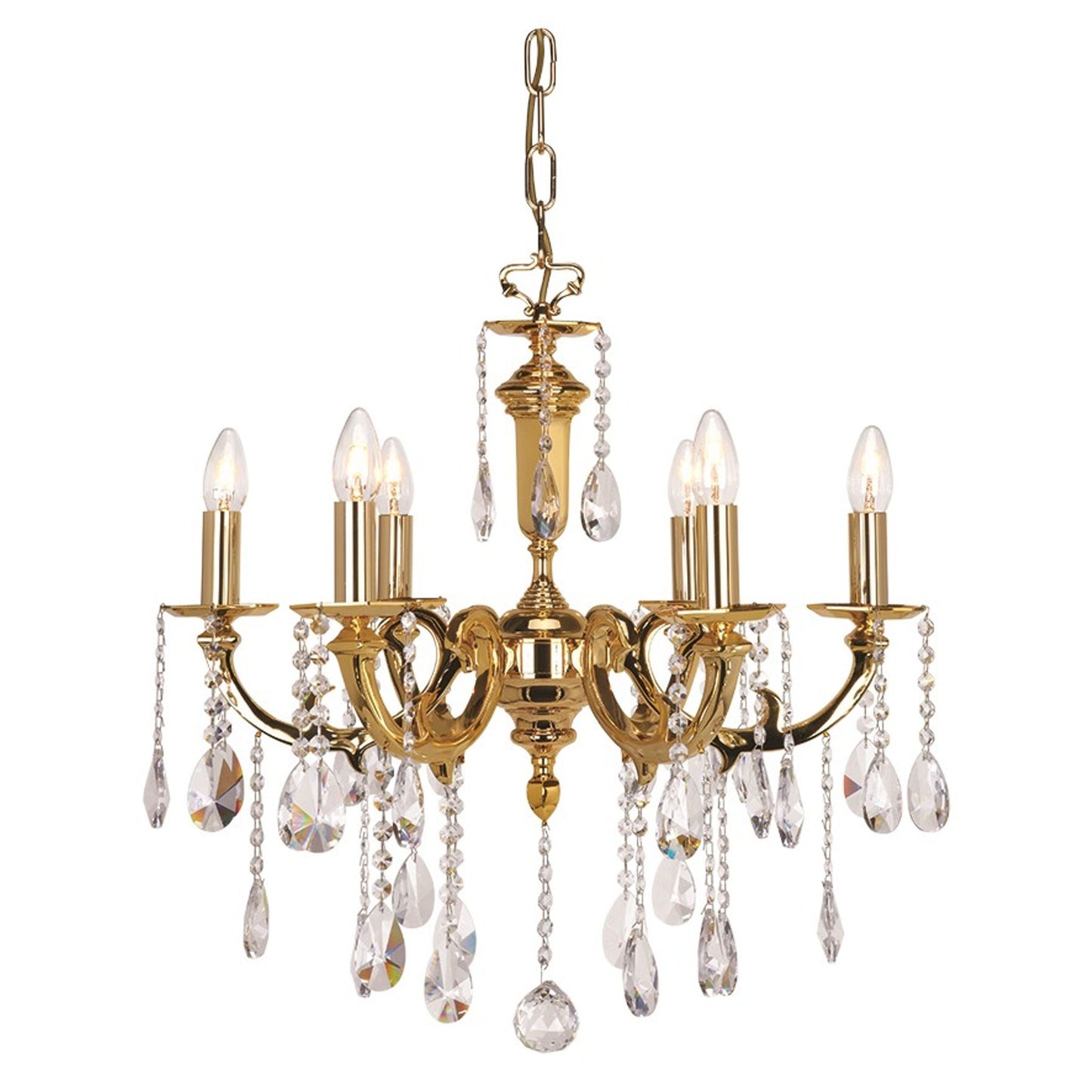 Luxor 6-Light Chandelier with Asfour Lead Crystal