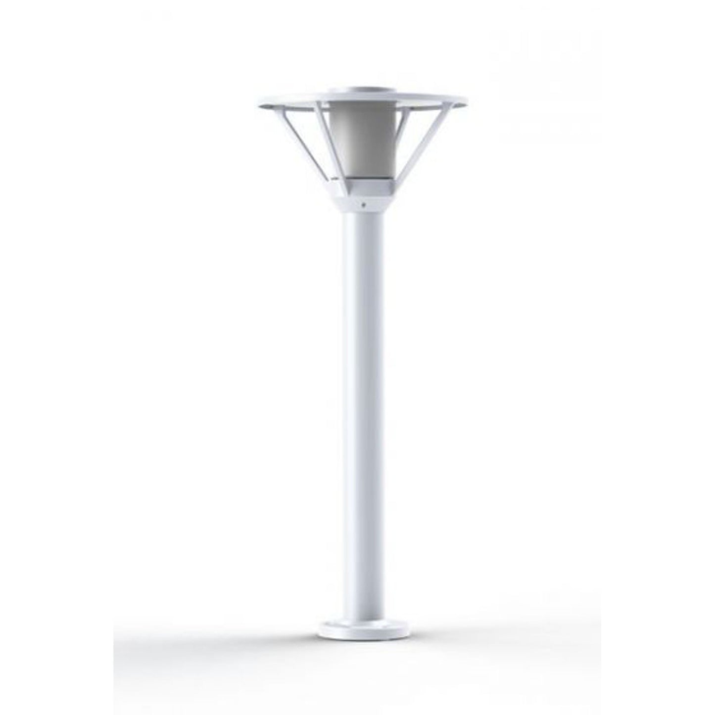 Bermude Small Frosted Glass Bollard with White Reflector