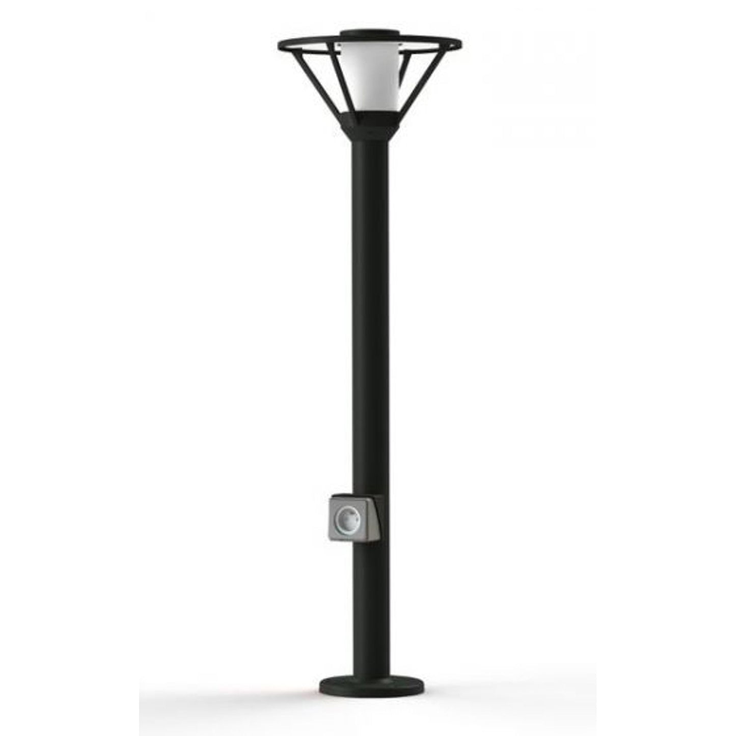 Bermude Large Frosted Glass Socket Bollard with White Reflector