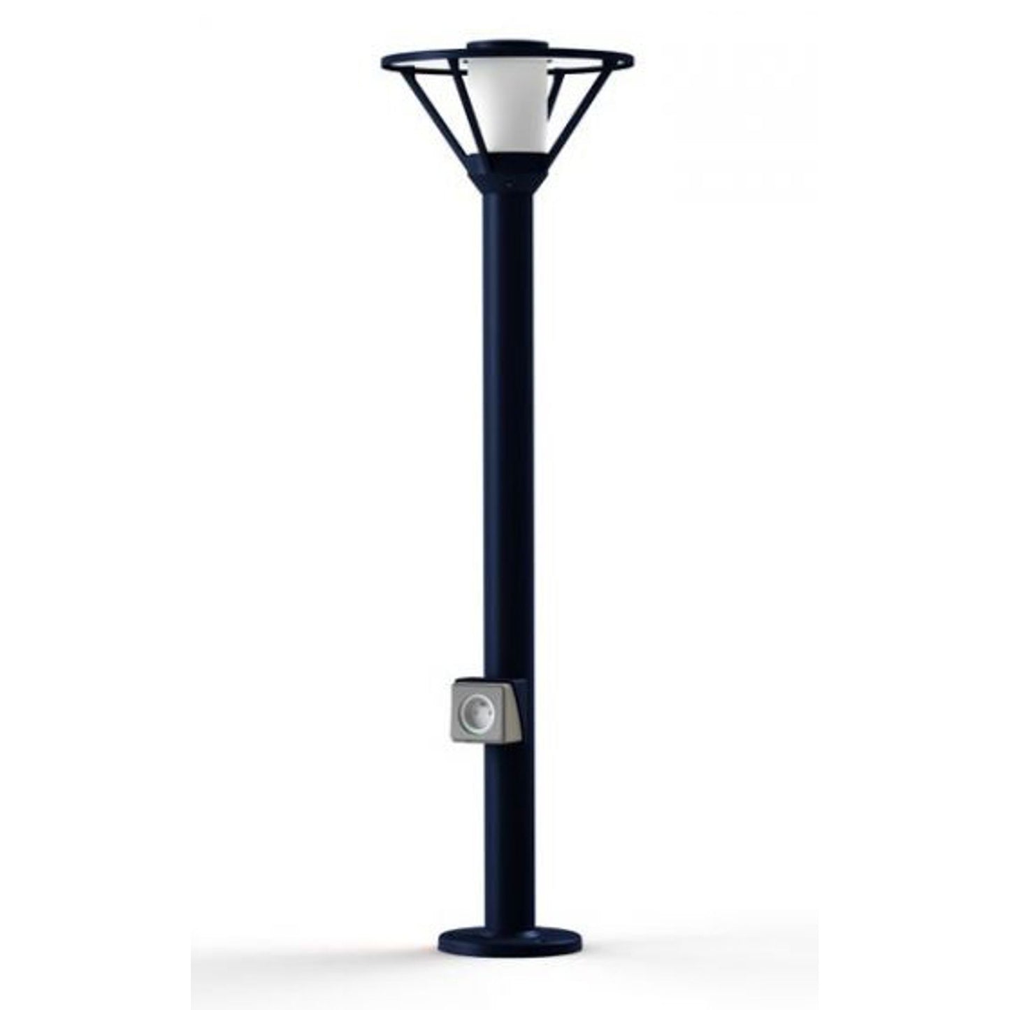 Bermude Large Frosted Glass Socket Bollard with White Reflector