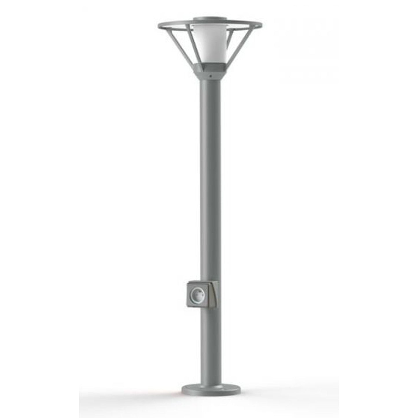 Bermude Large Frosted Glass Socket Bollard with White Reflector