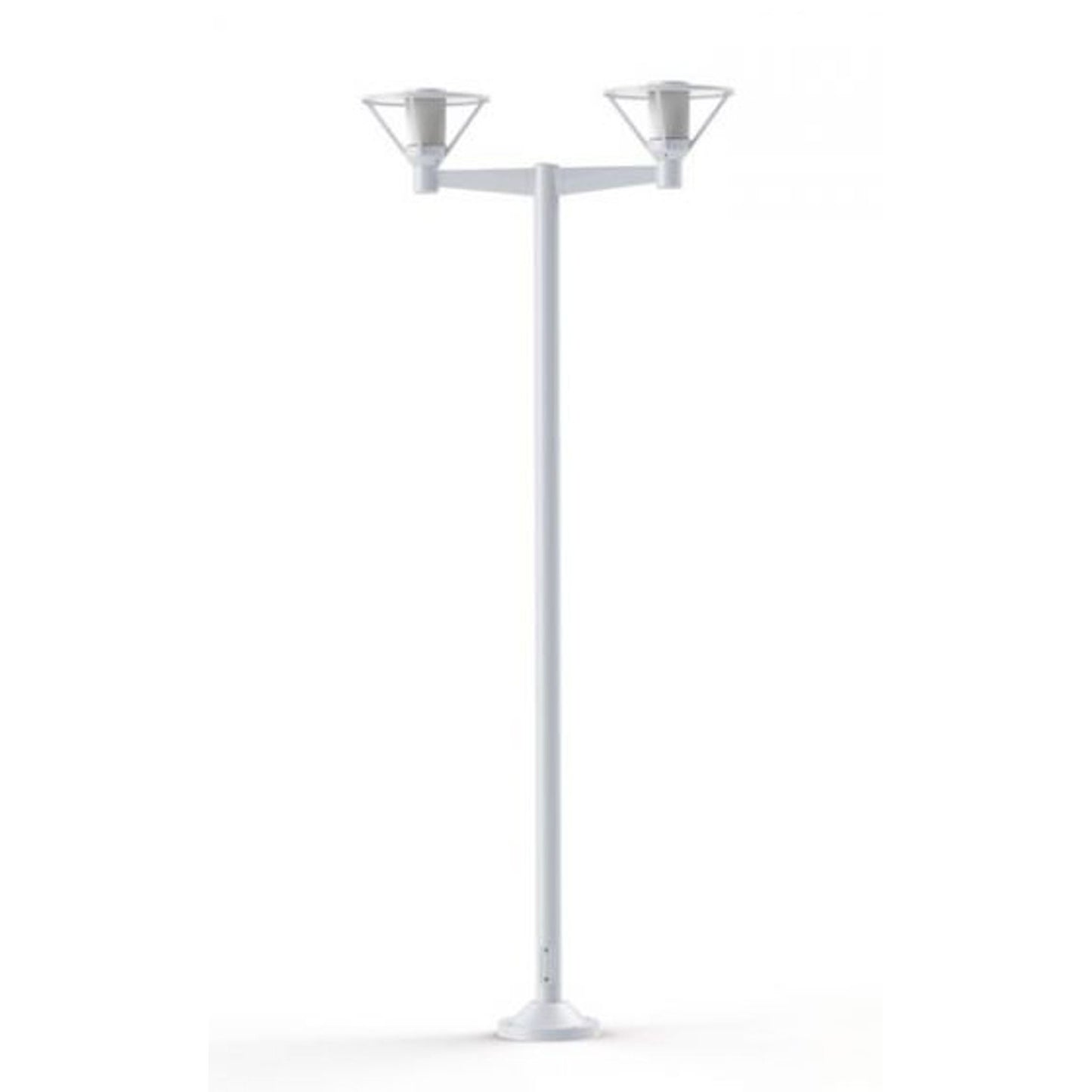 Bermude Large Double Arm Frosted Glass Lamp Post with White Reflector