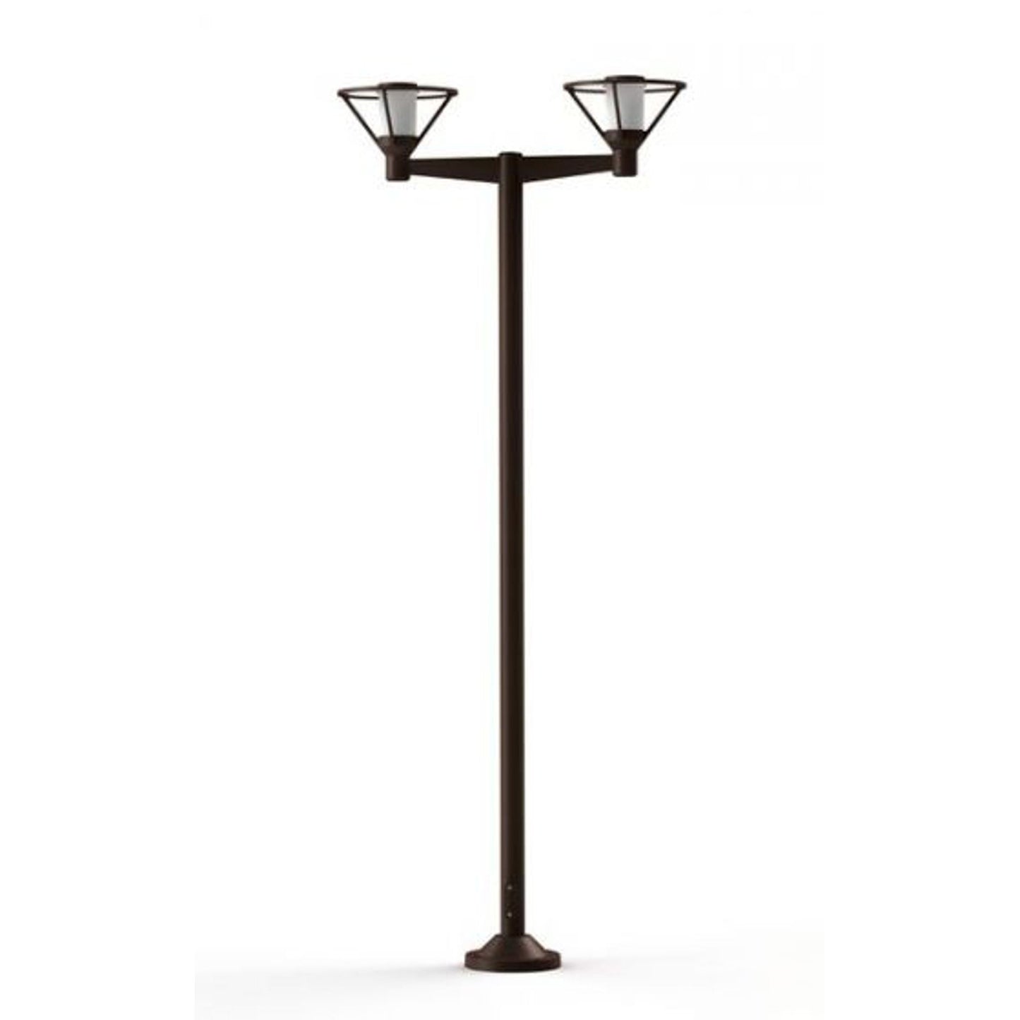 Bermude Large Double Arm Frosted Glass Lamp Post with White Reflector