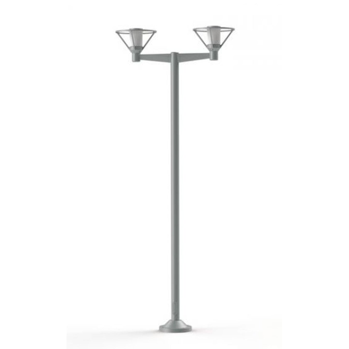 Bermude Large Double Arm Frosted Glass Lamp Post with White Reflector