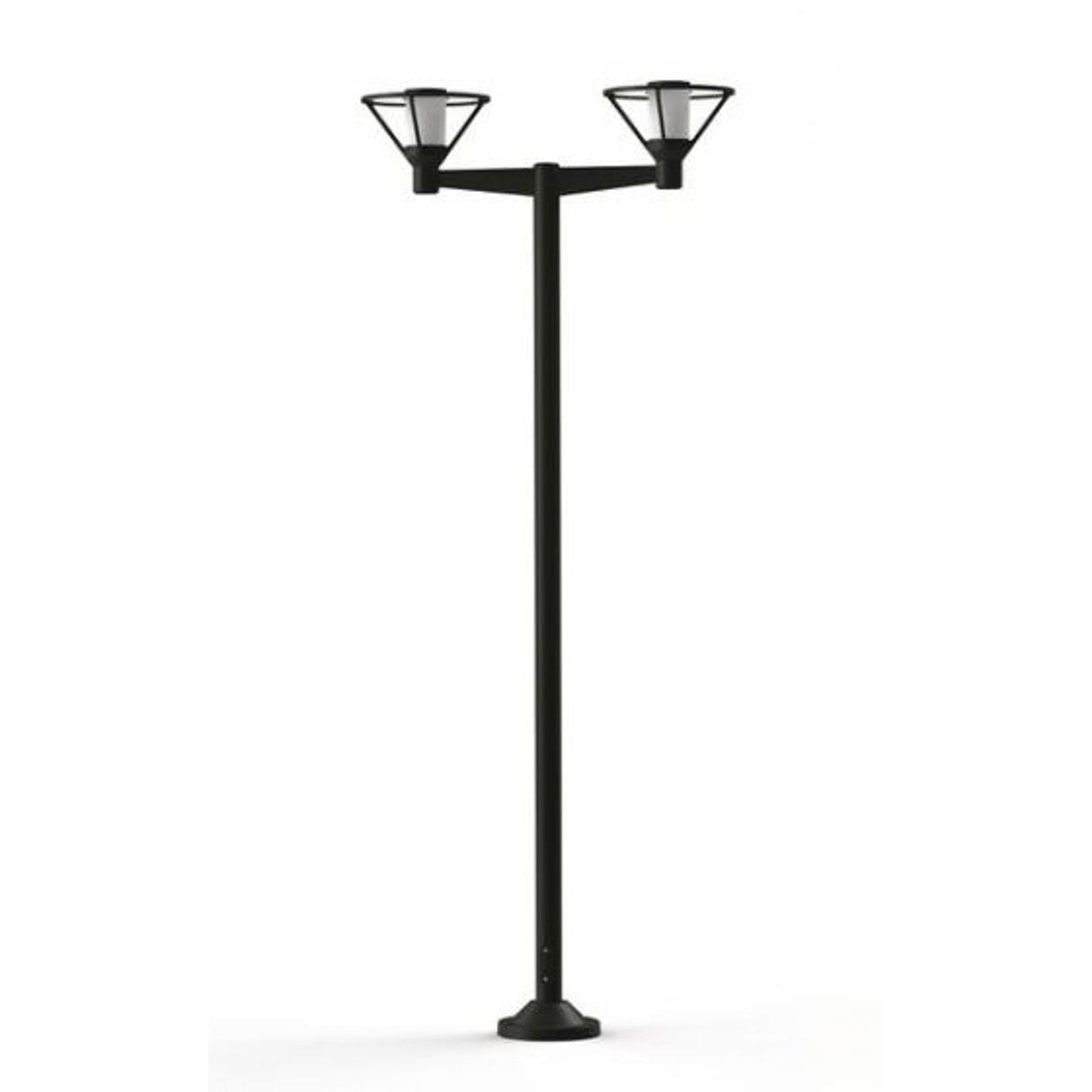 Bermude Large Double Arm Frosted Glass Lamp Post with White Reflector