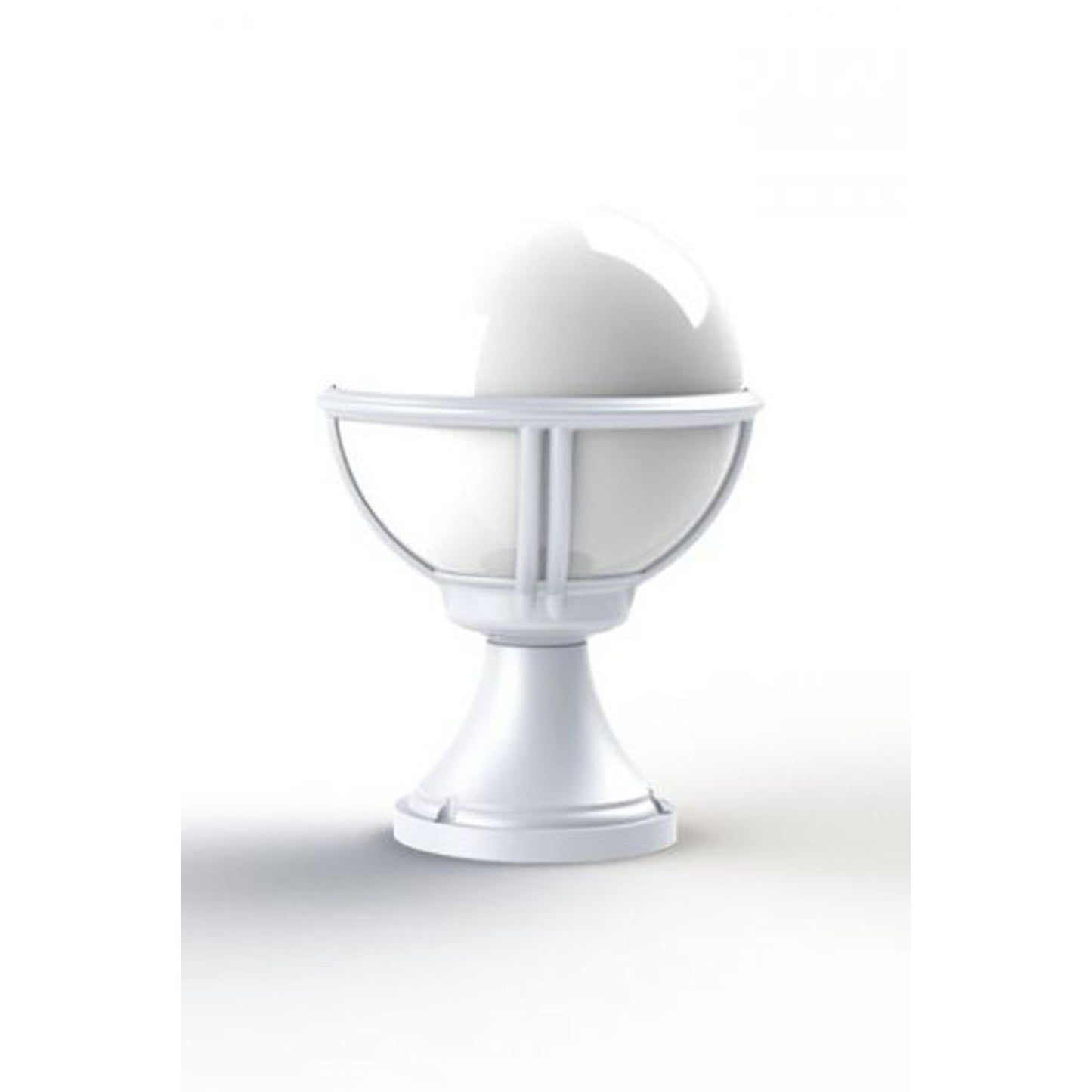 Boreal Model 6 Opal Glass Bollard with Cast Aluminium