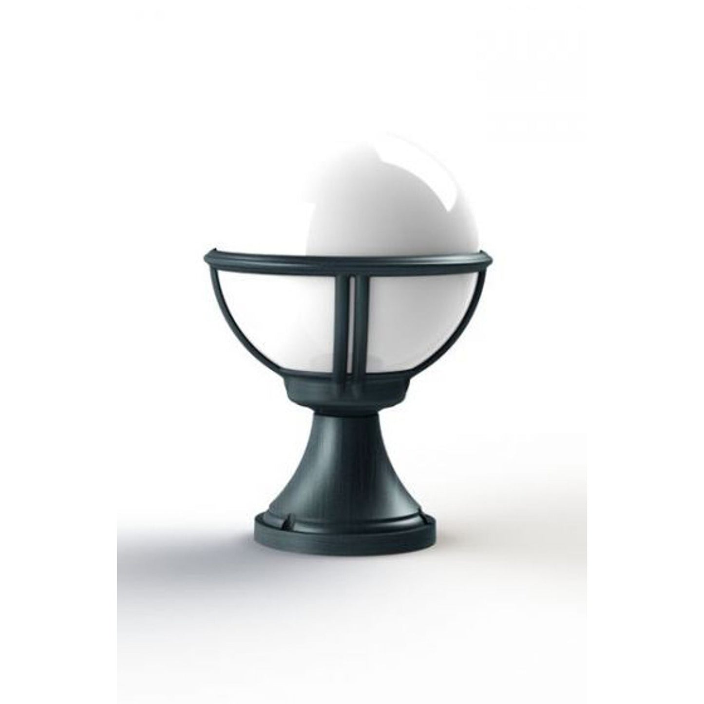 Boreal Model 6 Opal Glass Bollard with Cast Aluminium