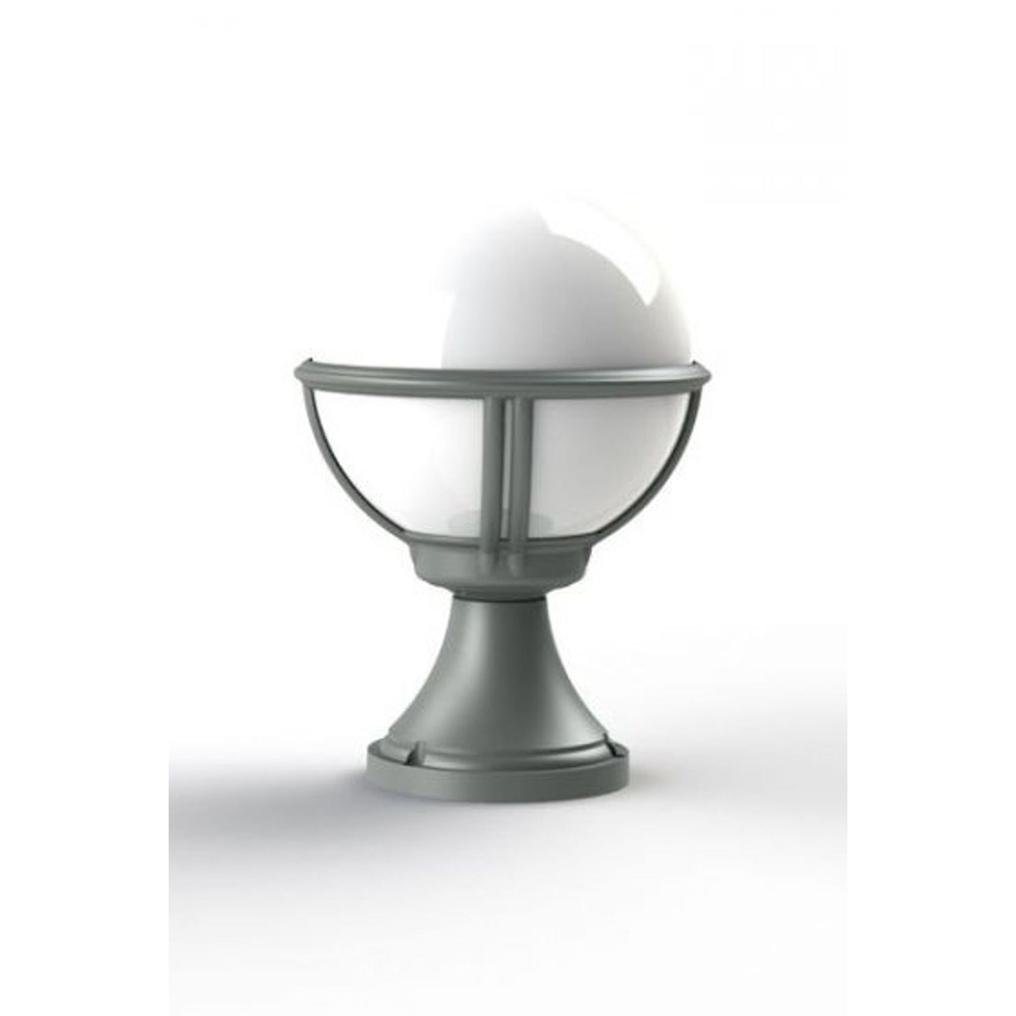 Boreal Model 6 Opal Glass Bollard with Cast Aluminium