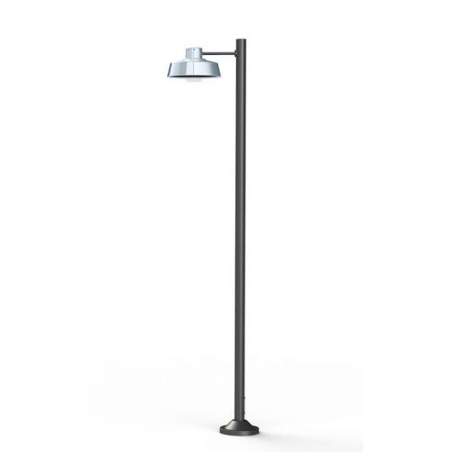 Faktory Model 5 Large Single Arm Clear Glass Lamp Post with Industrial Style Shade