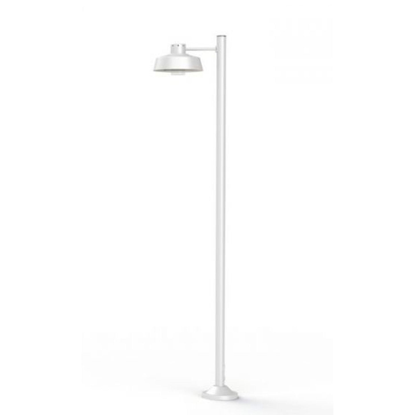 Faktory Model 5 Large Single Arm Clear Glass Lamp Post with Industrial Style Shade