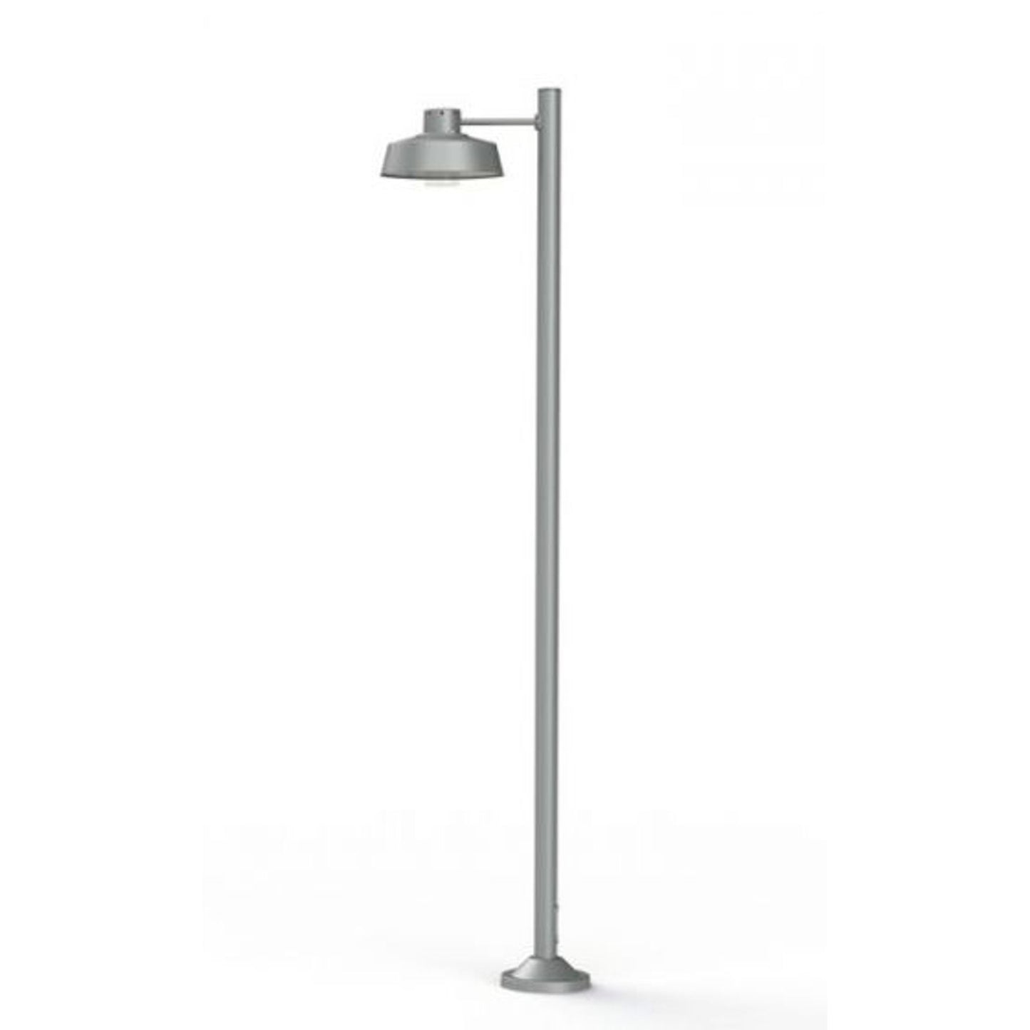 Faktory Model 5 Large Single Arm Clear Glass Lamp Post with Industrial Style Shade