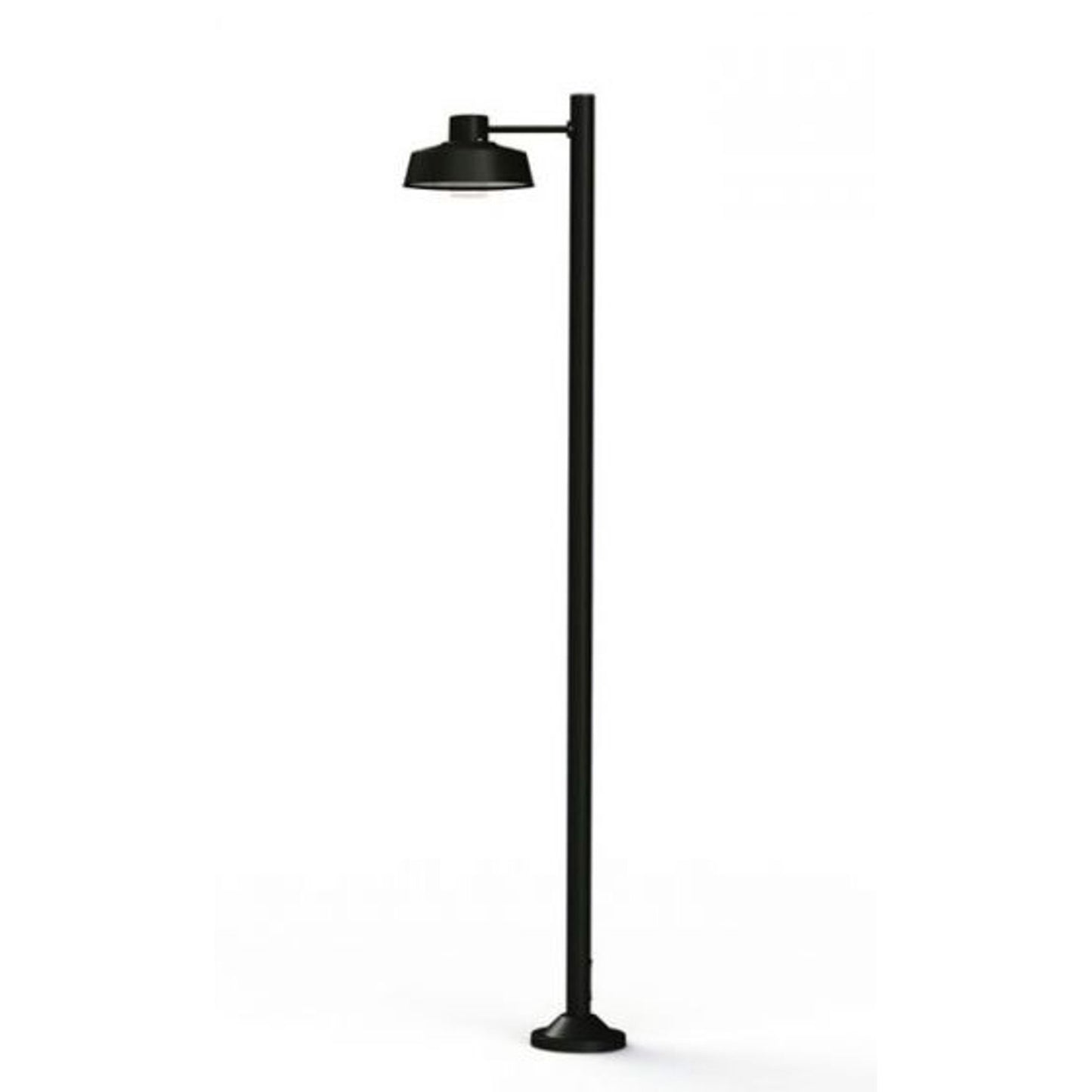 Faktory Model 5 Large Single Arm Clear Glass Lamp Post with Industrial Style Shade