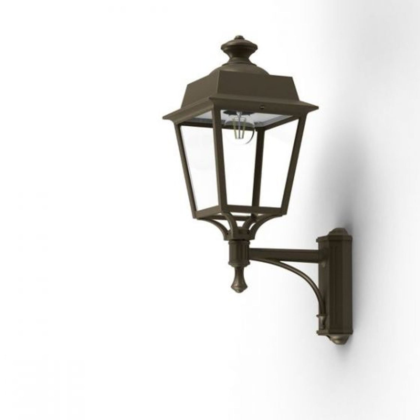 Place des Vosges 1 Evolution Model 3 Clear Glass Upwards Wall Bracket with Four-Sided Lantern