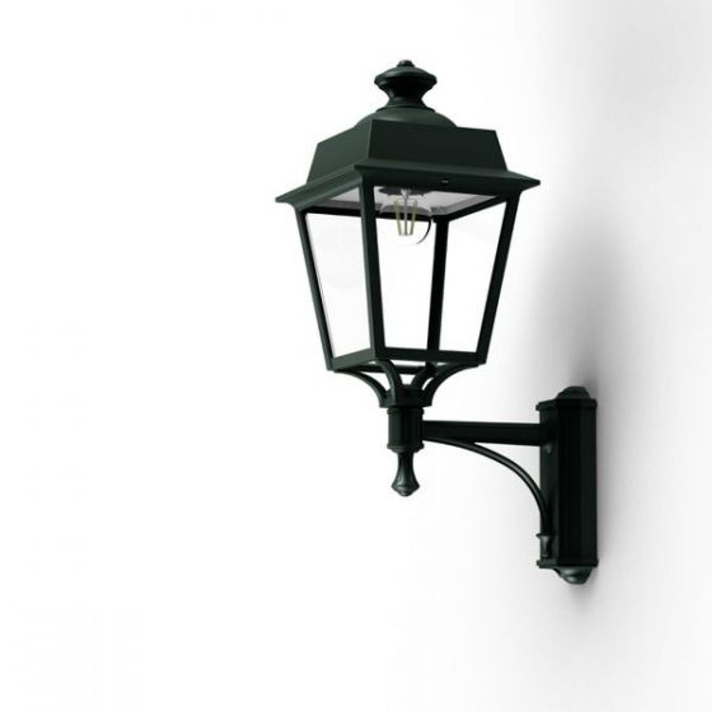 Place des Vosges 1 Evolution Model 3 Clear Glass Upwards Wall Bracket with Four-Sided Lantern