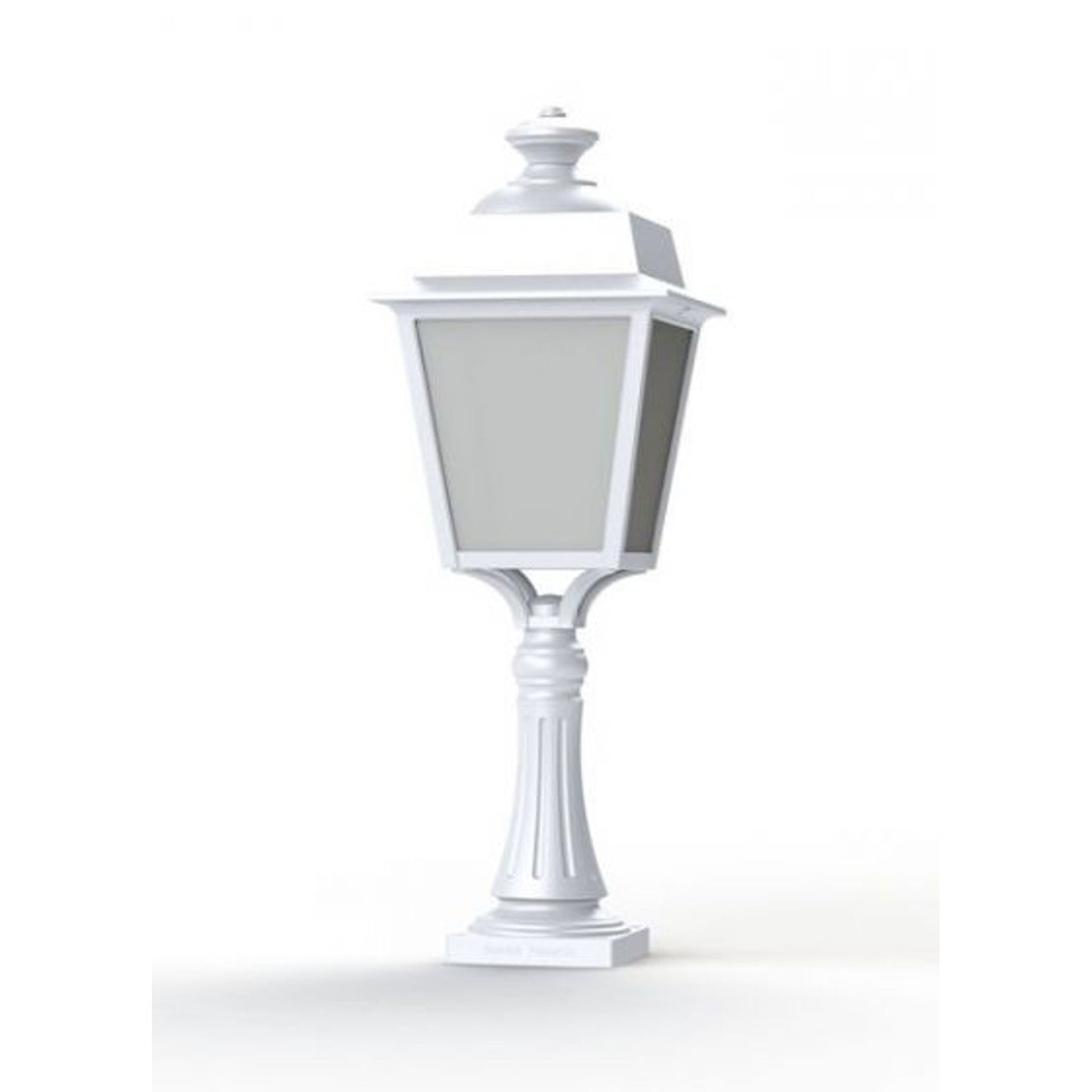 Place des Vosges 1 Evolution Large Opal Glass Pedestal with Four-Sided Lantern