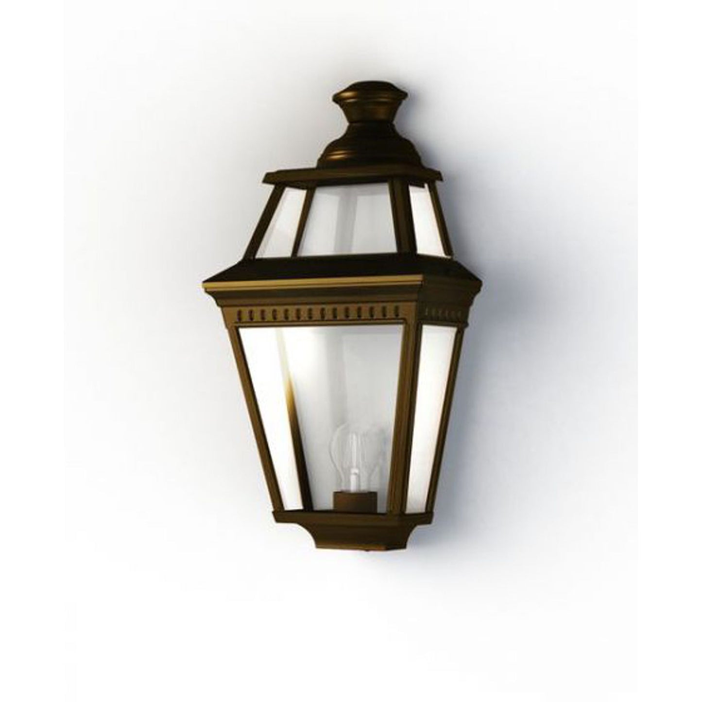 Place Des Vosges 3 Clear Glass Wall Light with Four-Sided Lantern