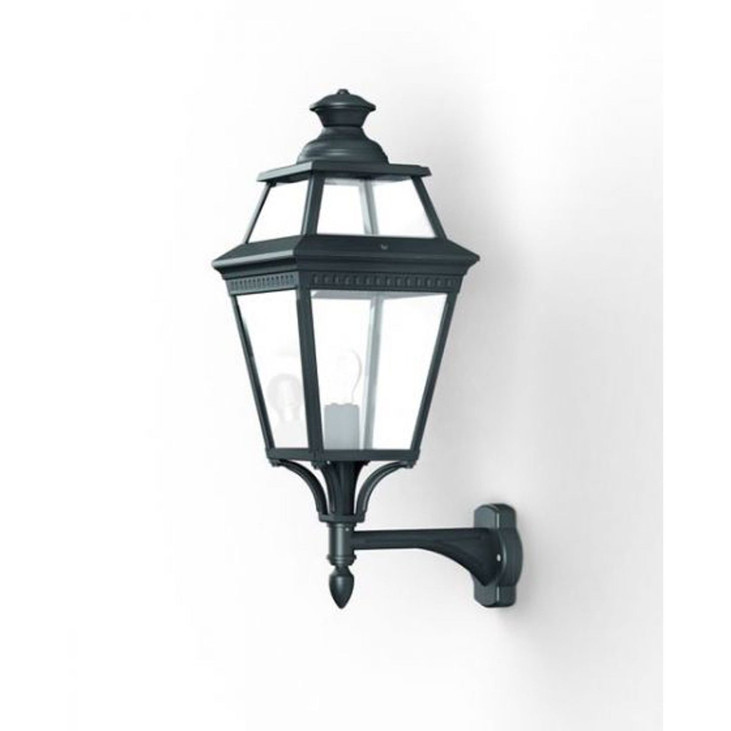 Place Des Vosges 3 Clear Glass Upwards Wall Bracket with Four-Sided Lantern