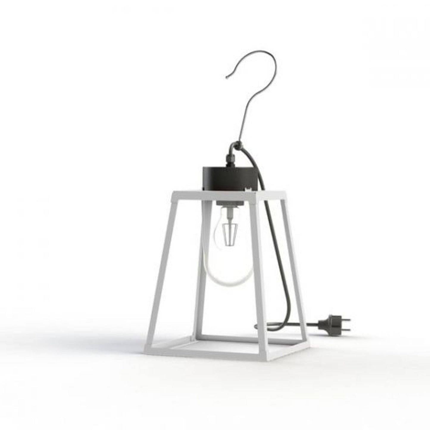 Lampiok Model 1 Portable Clear Glass Lantern with Mounting Hook and Plug