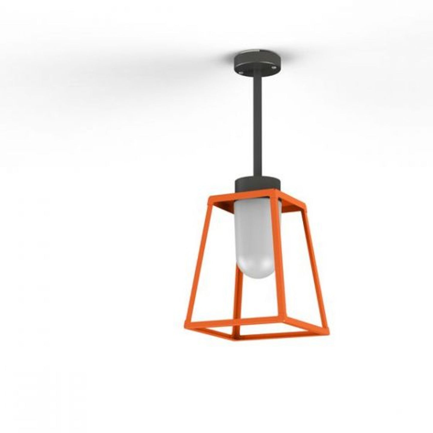 Lampiok Model 2 Small Frosted Glass Lantern with minimalist lines style frame