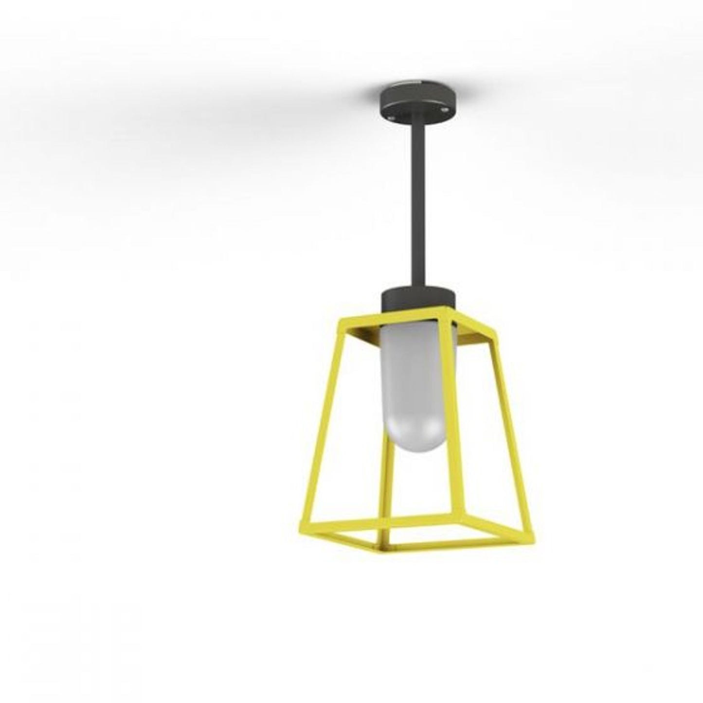 Lampiok Model 2 Small Frosted Glass Lantern with minimalist lines style frame