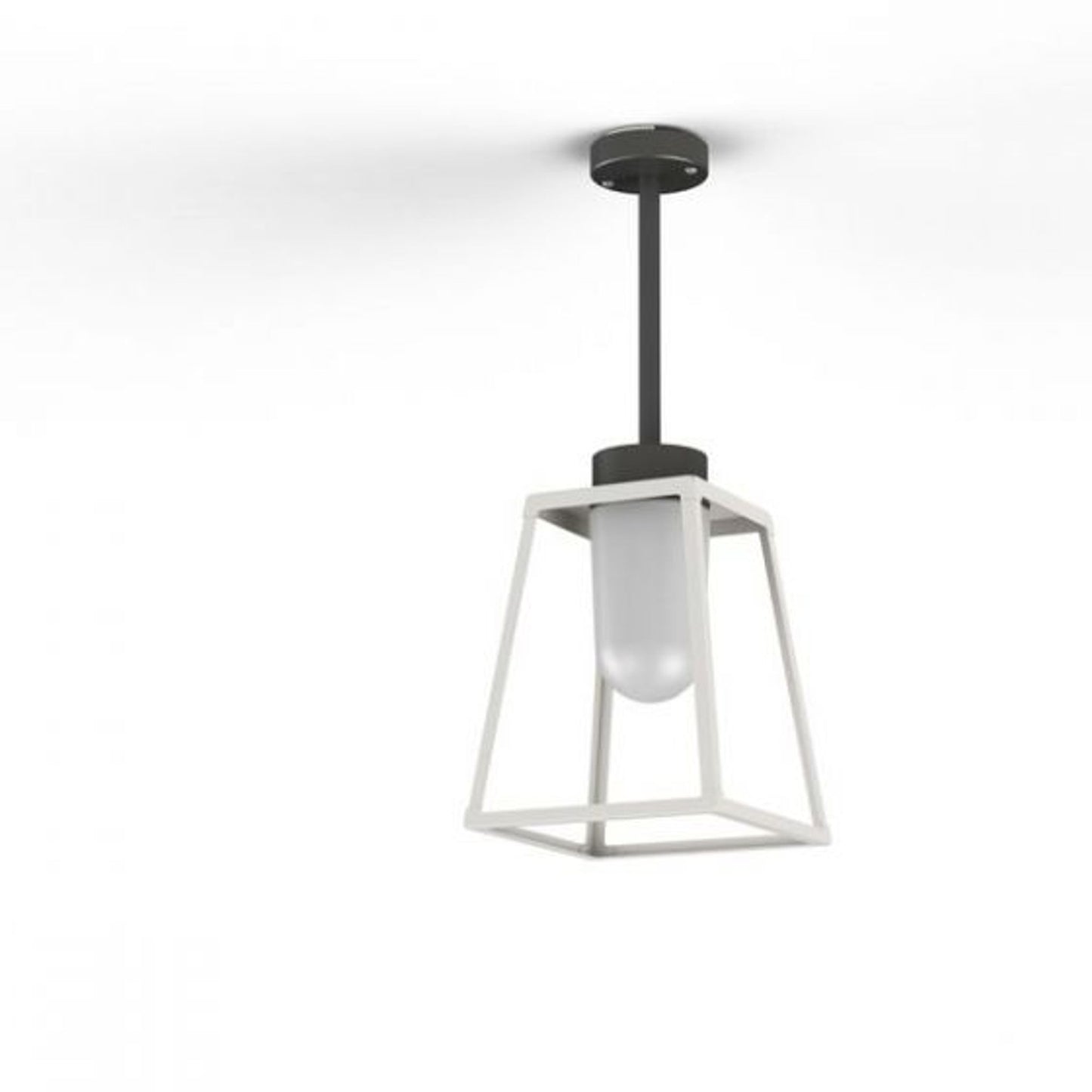 Lampiok Model 2 Small Frosted Glass Lantern with minimalist lines style frame