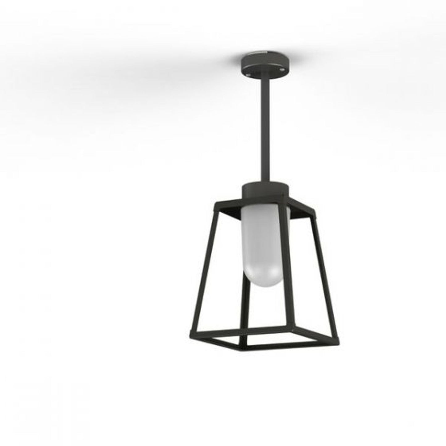 Lampiok Model 2 Small Frosted Glass Lantern with minimalist lines style frame