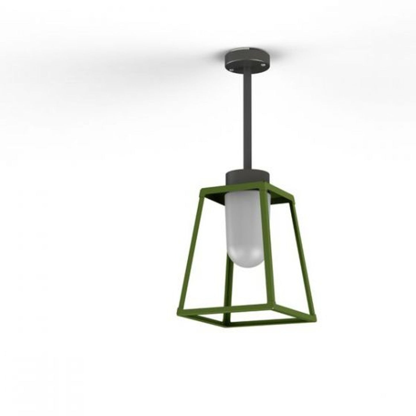 Lampiok Model 2 Small Frosted Glass Lantern with minimalist lines style frame