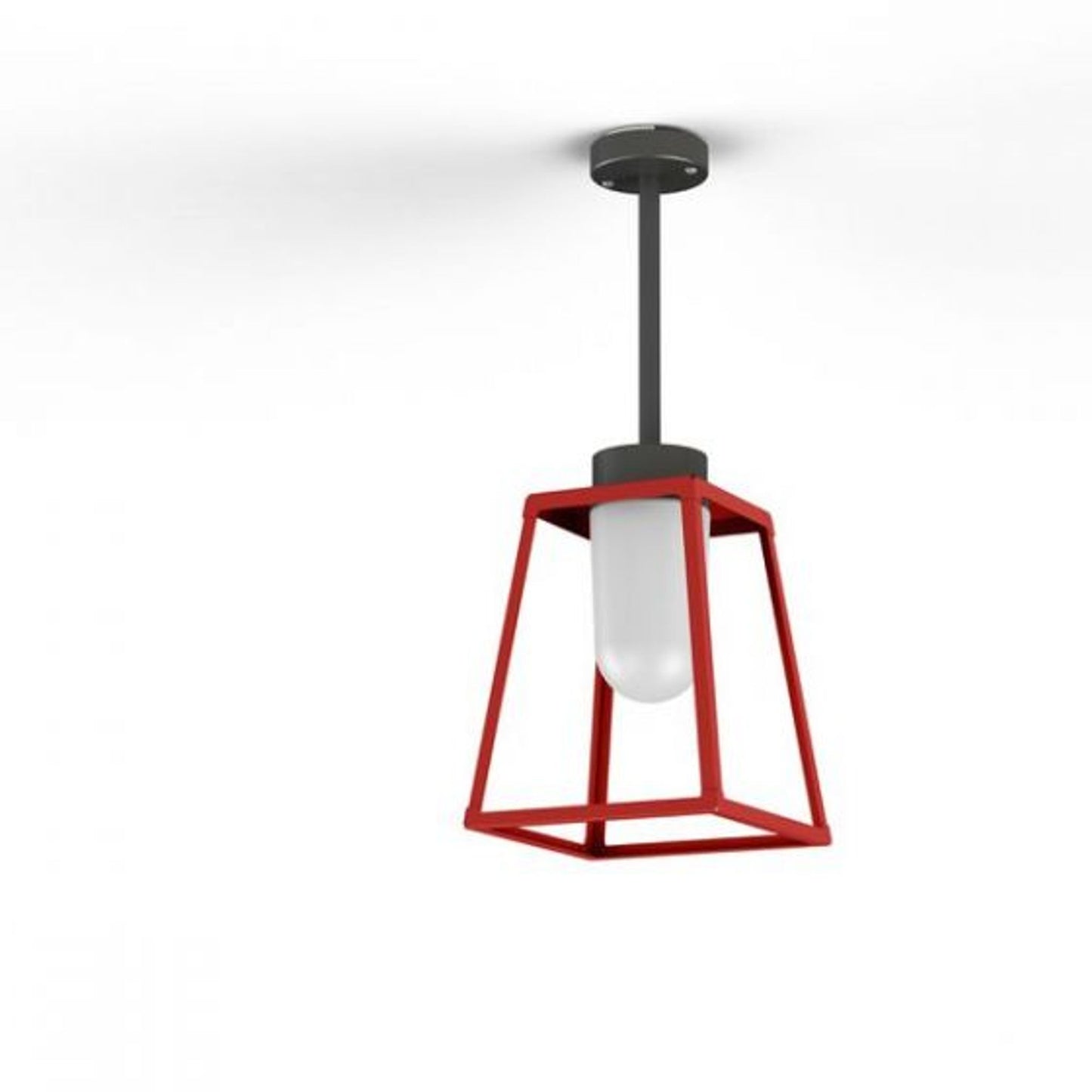 Lampiok Model 2 Small Frosted Glass Lantern with minimalist lines style frame