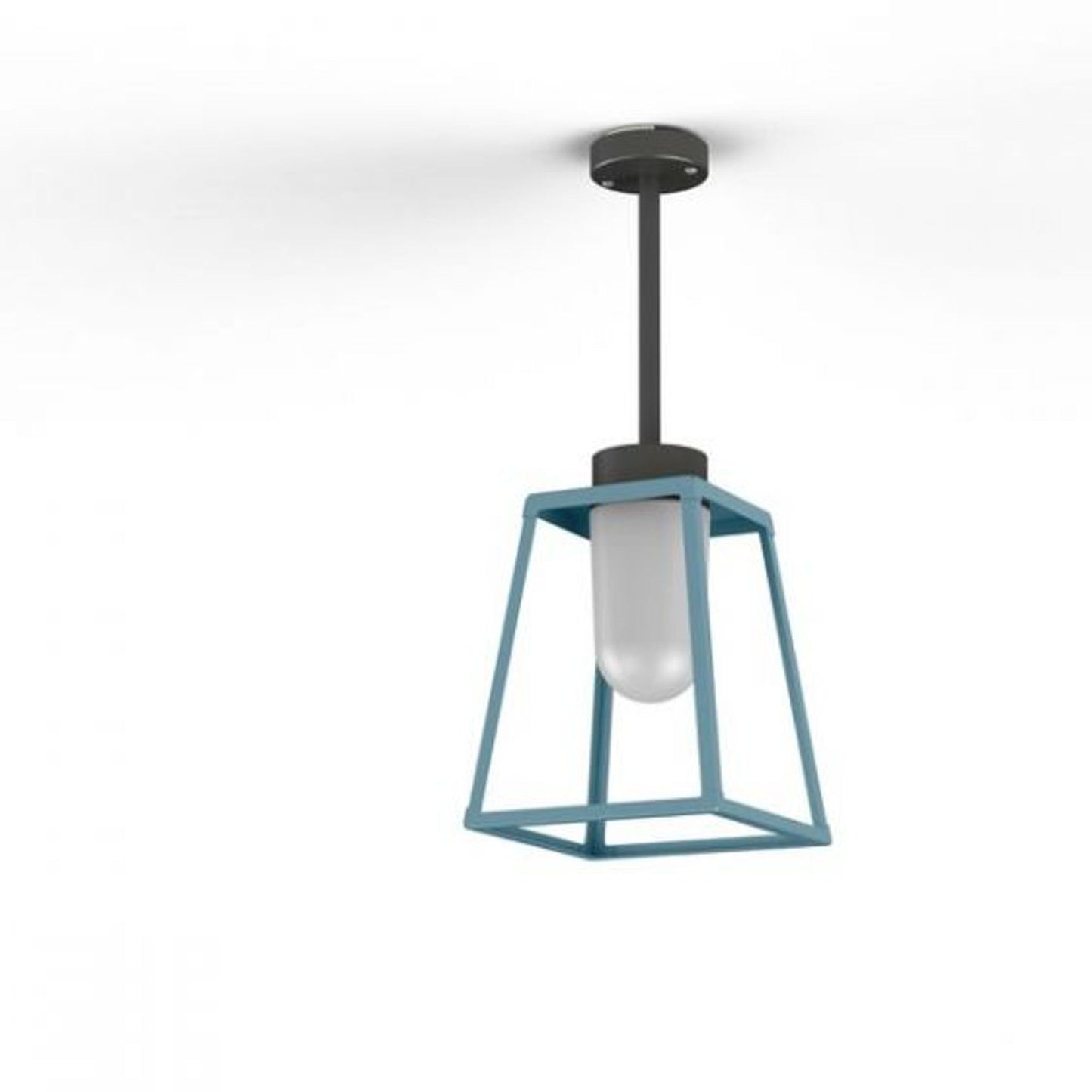 Lampiok Model 2 Small Frosted Glass Lantern with minimalist lines style frame