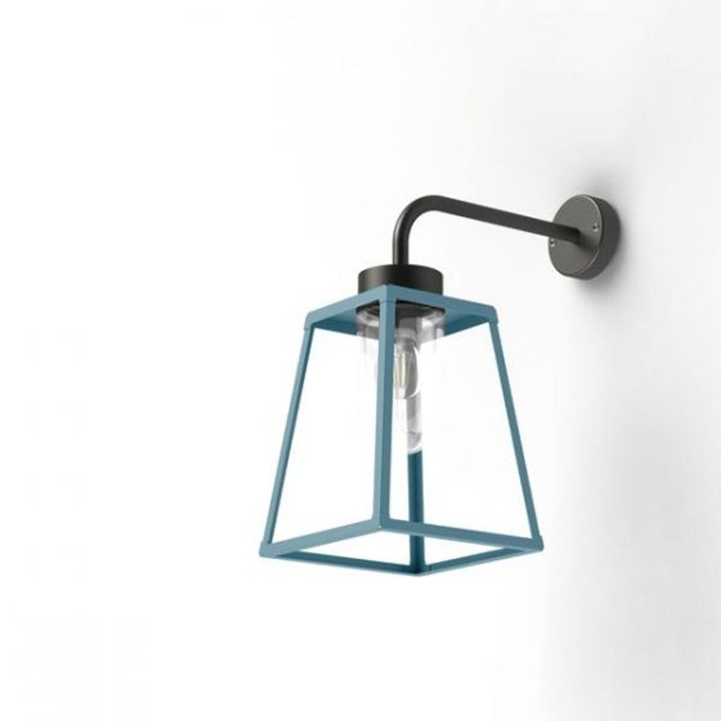 Lampiok Model 5 Wall Bracket Clear Glass Lantern with minimalist lines