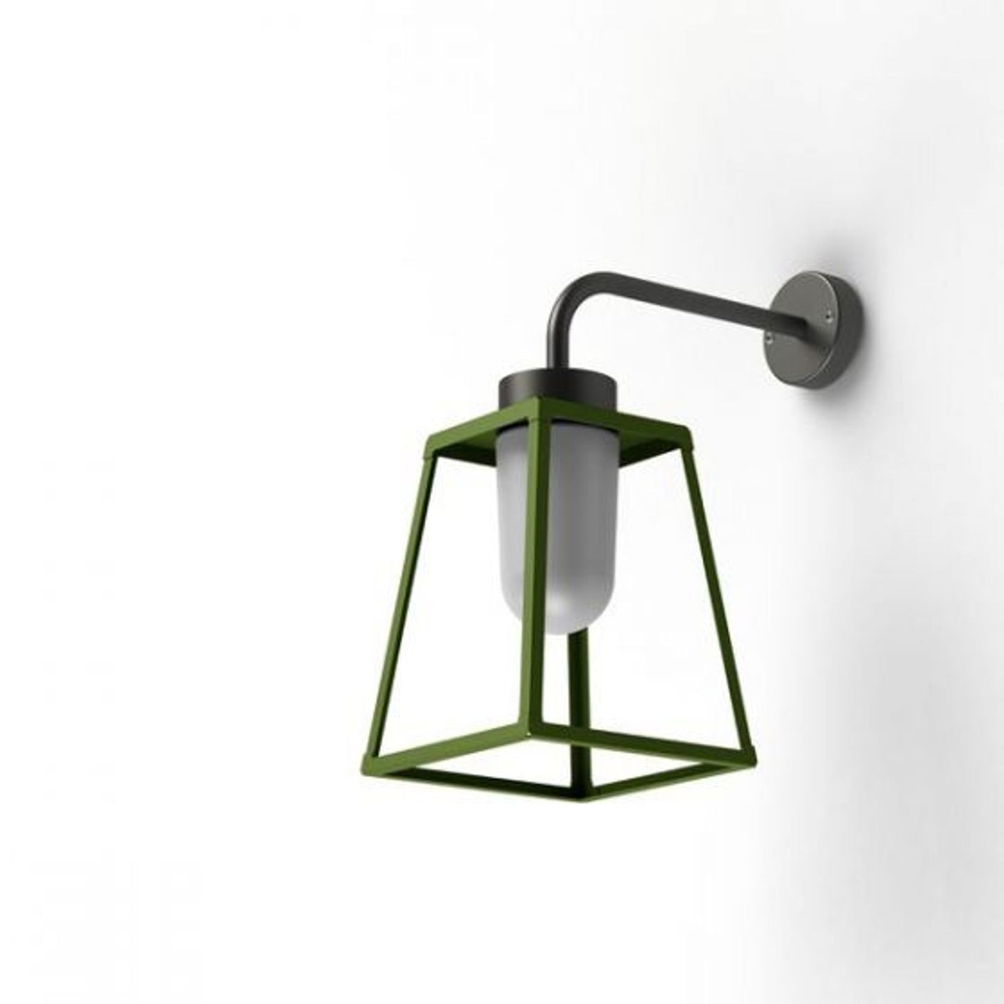 Lampiok Model 5 Wall Bracket Frosted Glass Lantern with minimalist lines style frame