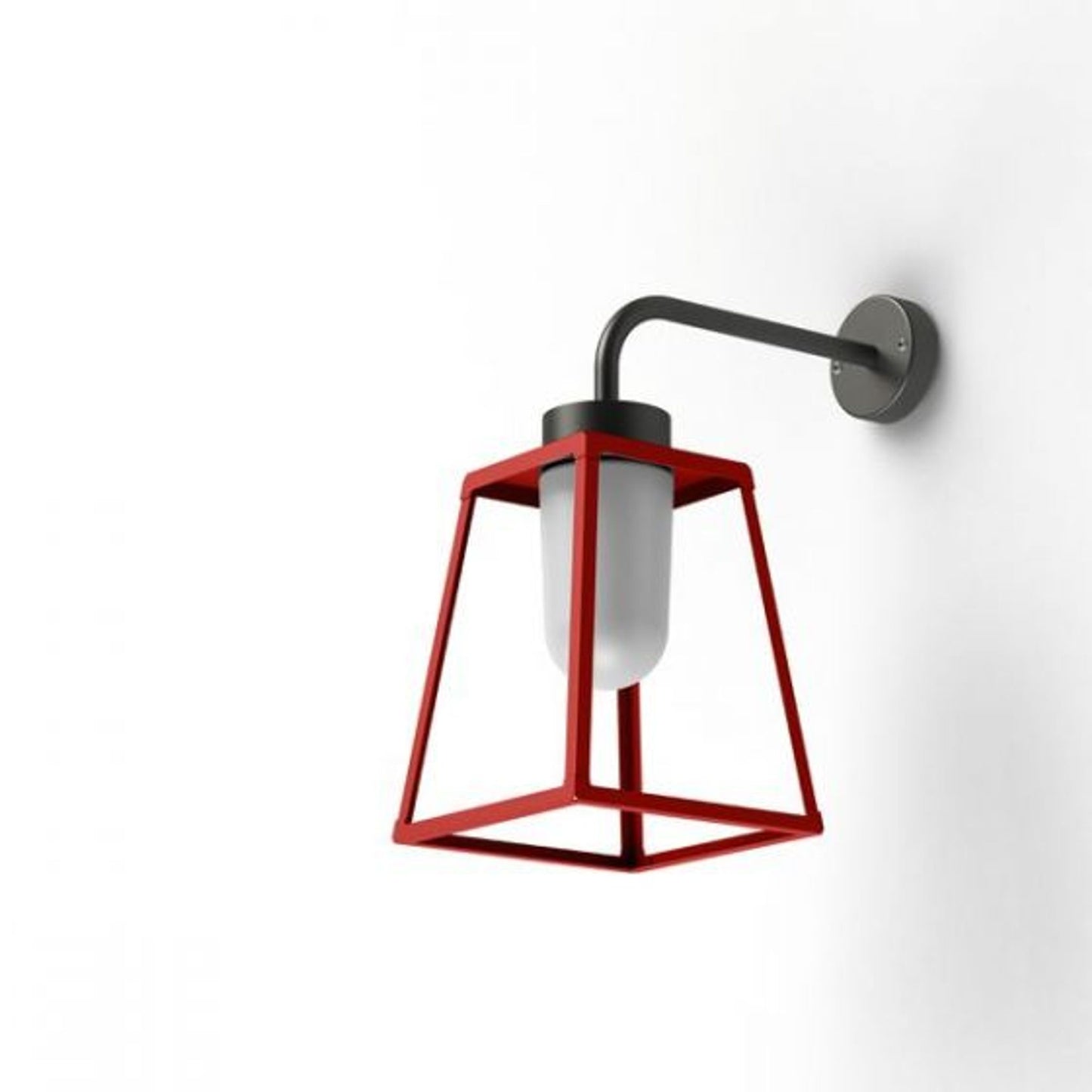 Lampiok Model 5 Wall Bracket Frosted Glass Lantern with minimalist lines style frame