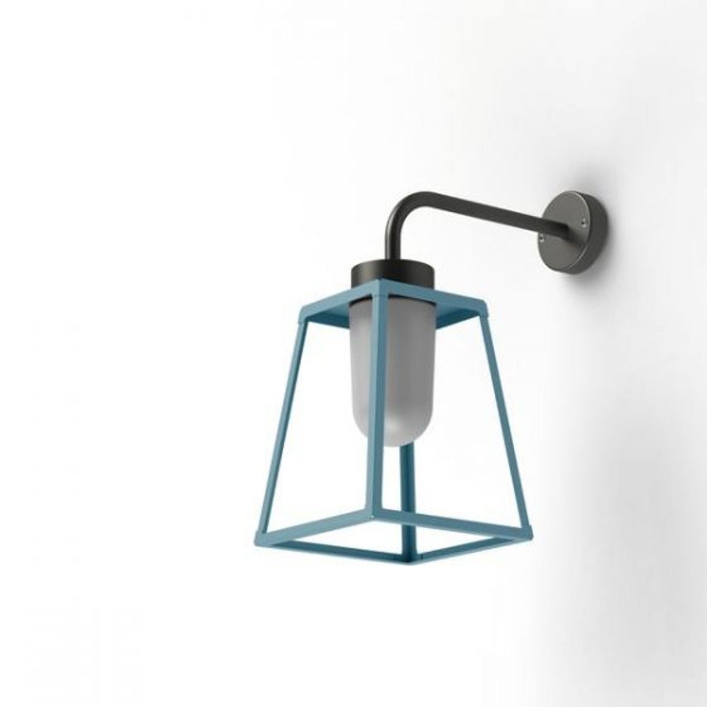 Lampiok Model 5 Wall Bracket Frosted Glass Lantern with minimalist lines style frame