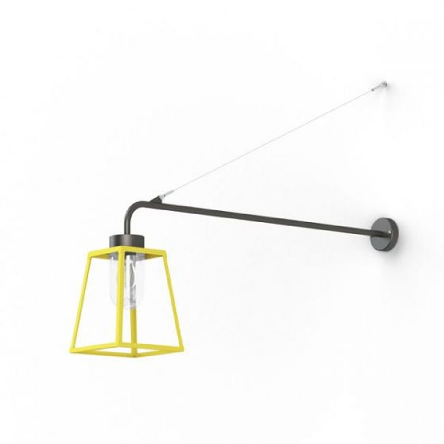 Lampiok Model 6 Extended Wall Bracket Clear Glass Lantern with minimalist lines style frame