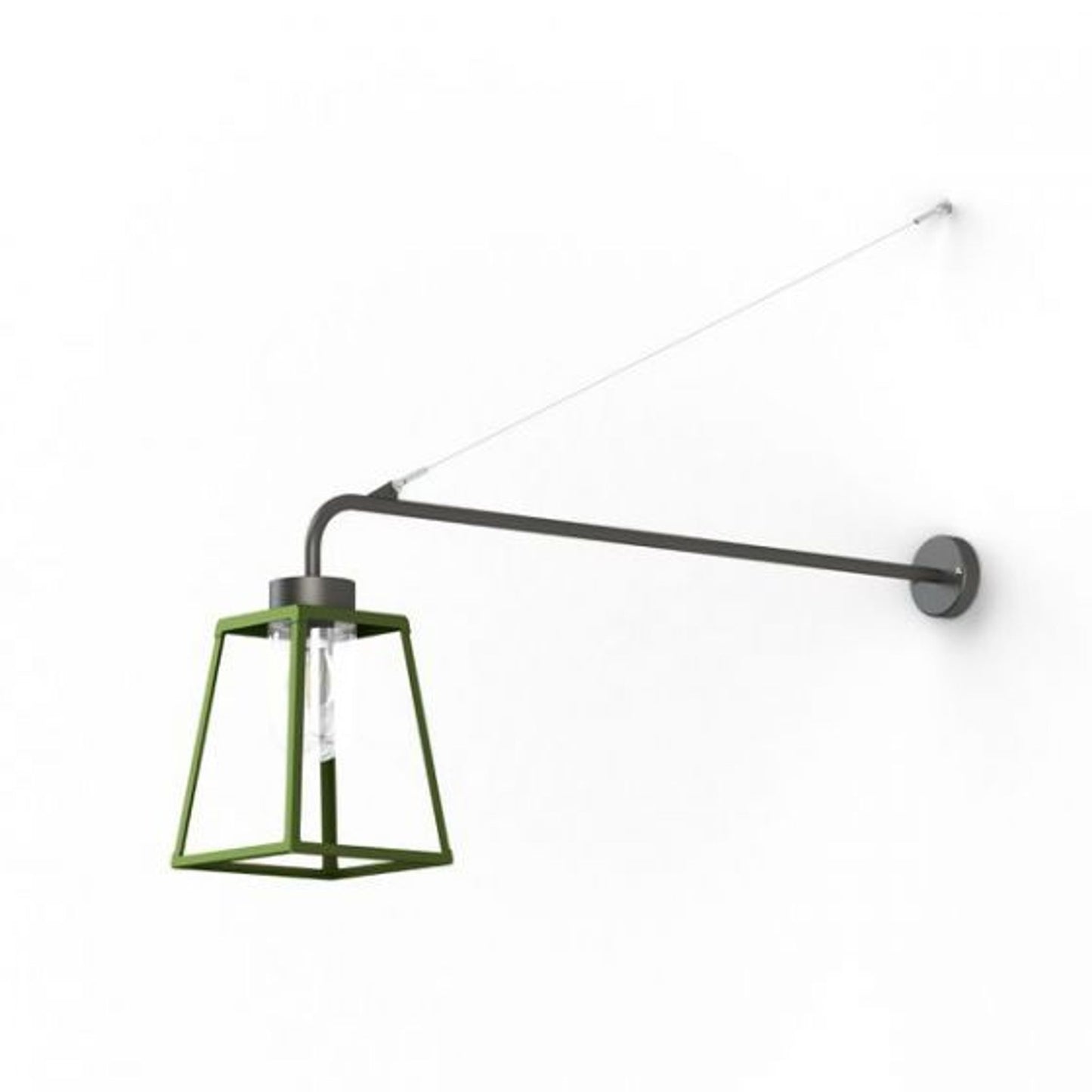 Lampiok Model 6 Extended Wall Bracket Clear Glass Lantern with minimalist lines style frame