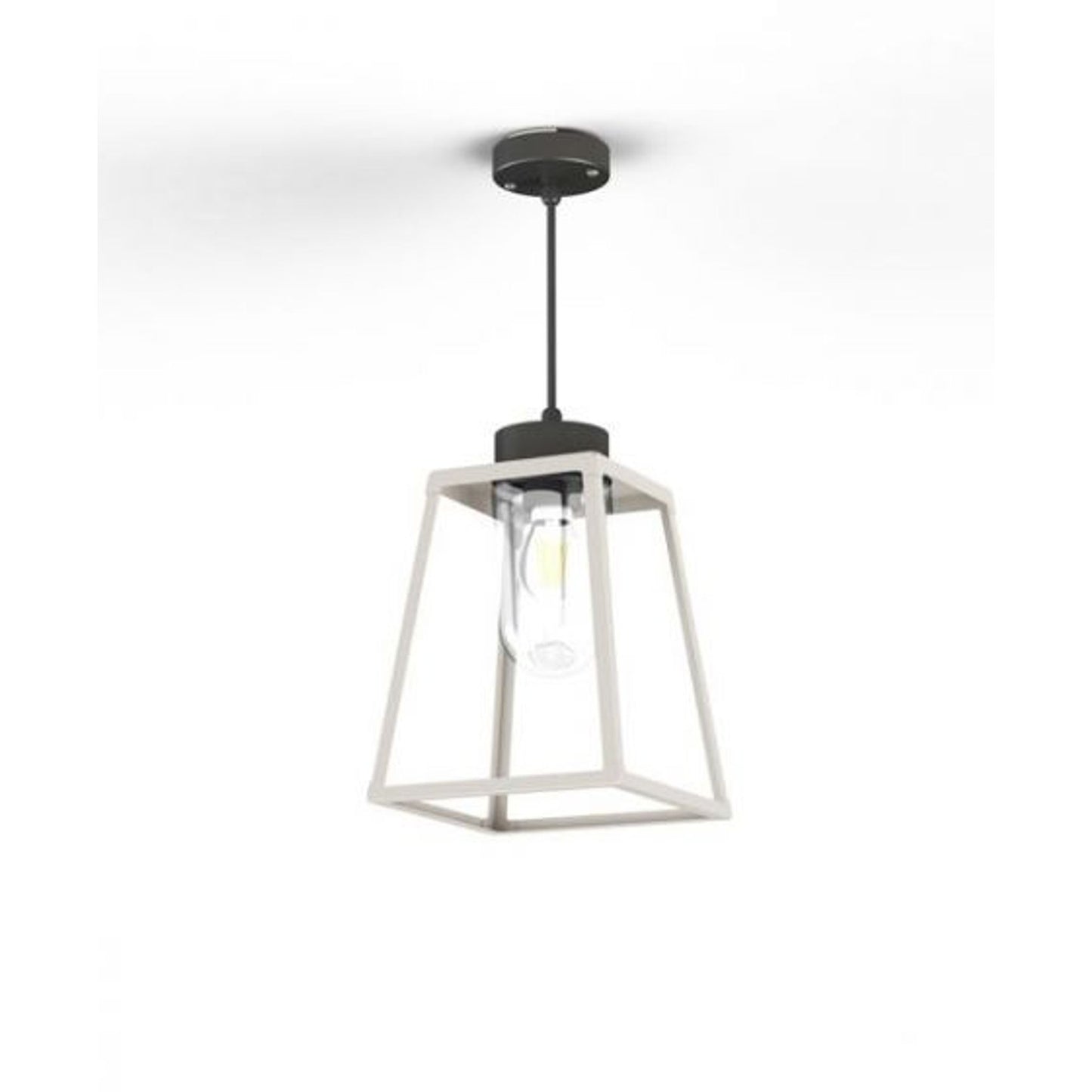 Lampiok Model 3 Medium Clear Glass Lantern with minimalist lines style frame