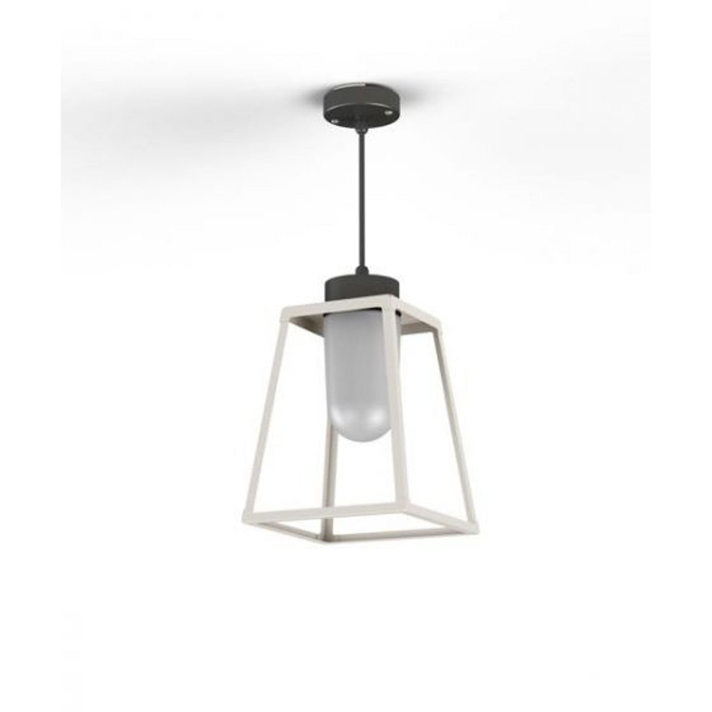 Lampiok Model 3 Medium Frosted Glass Lantern with minimalist lines style frame