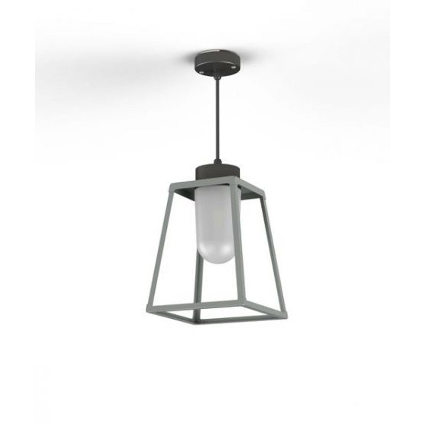 Lampiok Model 3 Medium Frosted Glass Lantern with minimalist lines style frame