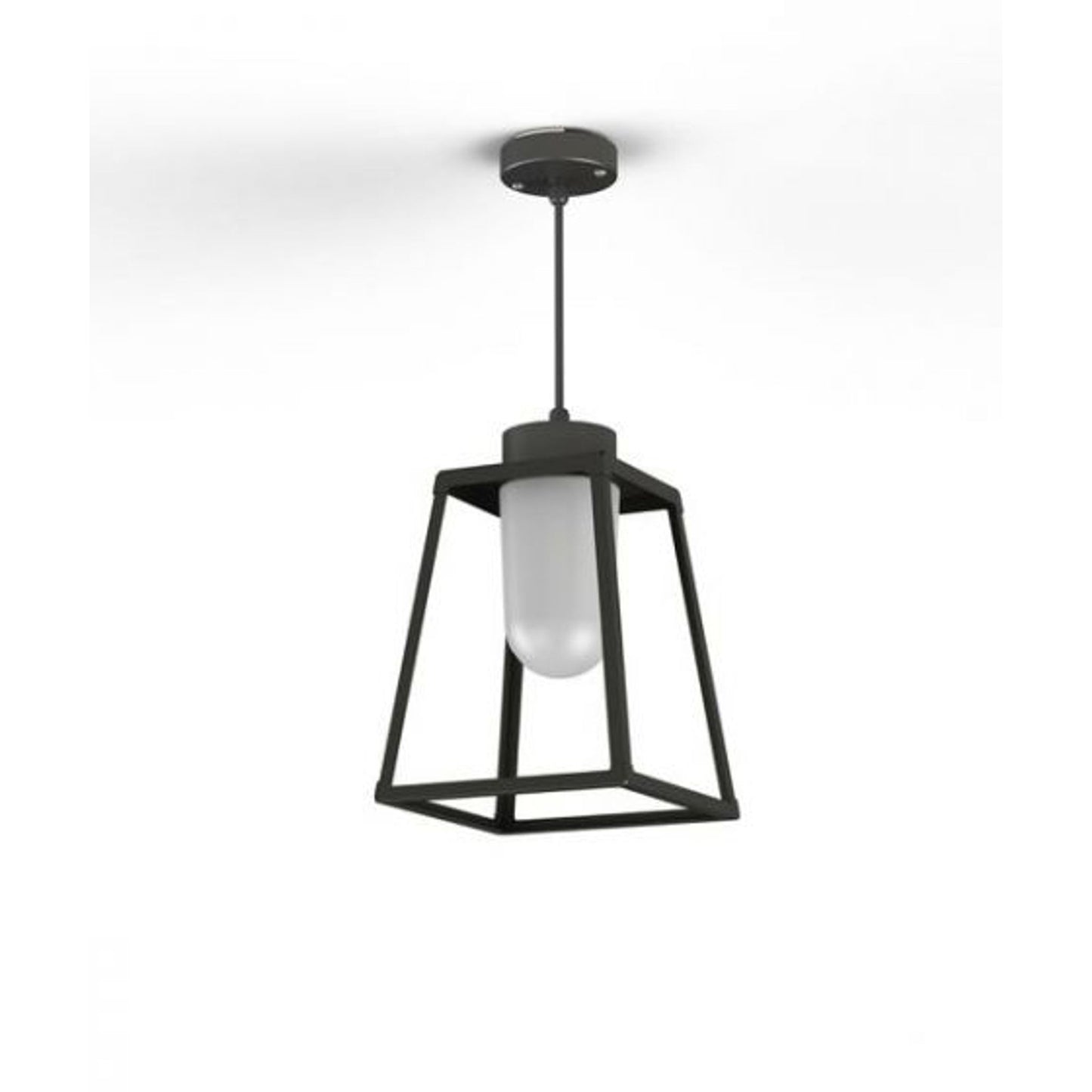 Lampiok Model 3 Medium Frosted Glass Lantern with minimalist lines style frame