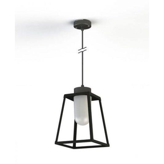 Lampiok Model 4 Large Frosted Glass Lantern with minimalist lines style frame