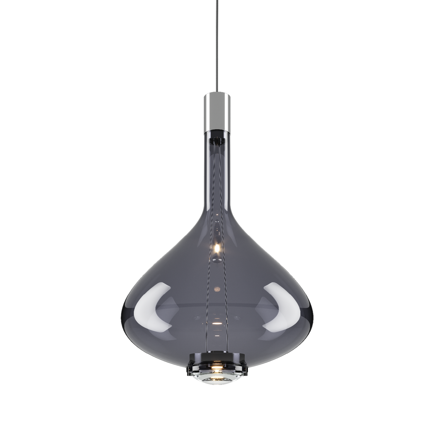 Sky Fall Large Metal Frame LED Pendant with Blown Glass Diffuser