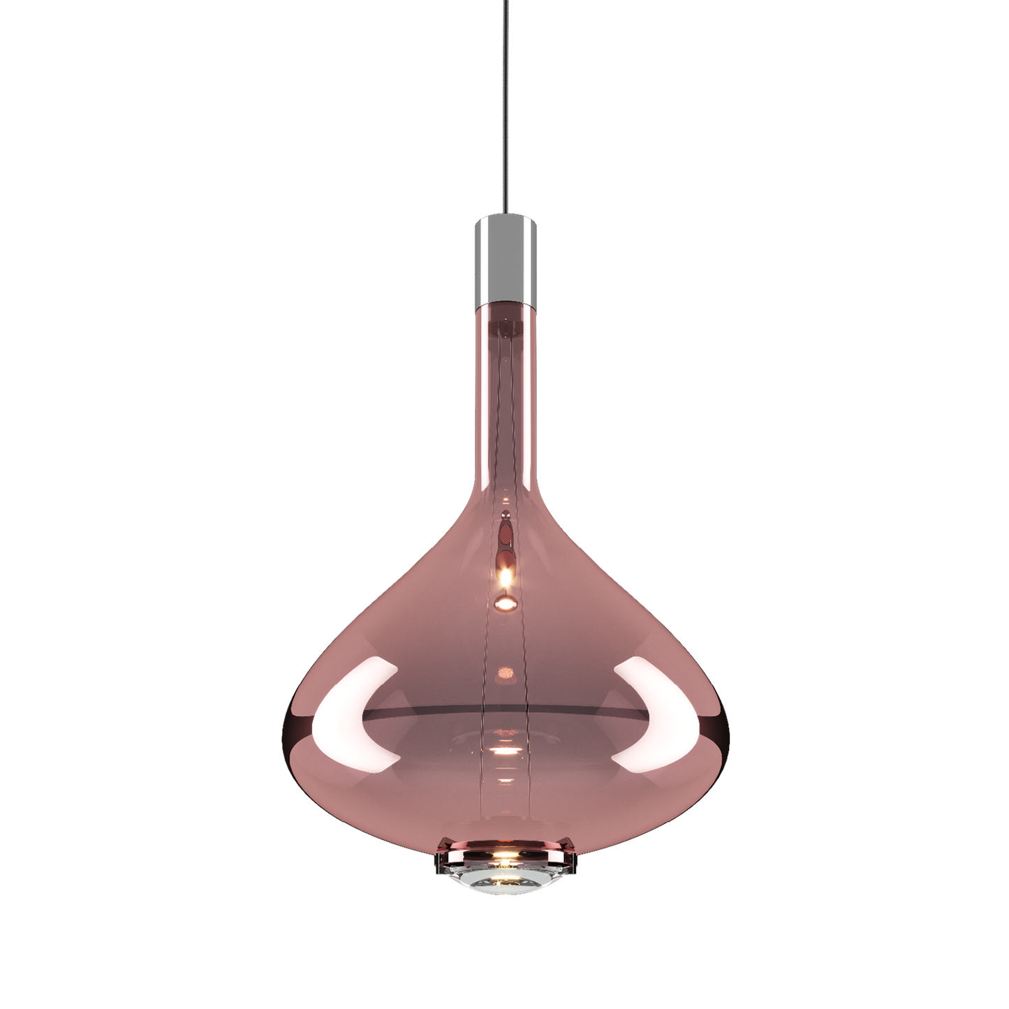 Sky Fall Large Metal Frame LED Pendant with Blown Glass Diffuser