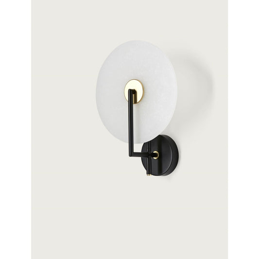 Erto Wall Light Matt Black with Brass Details