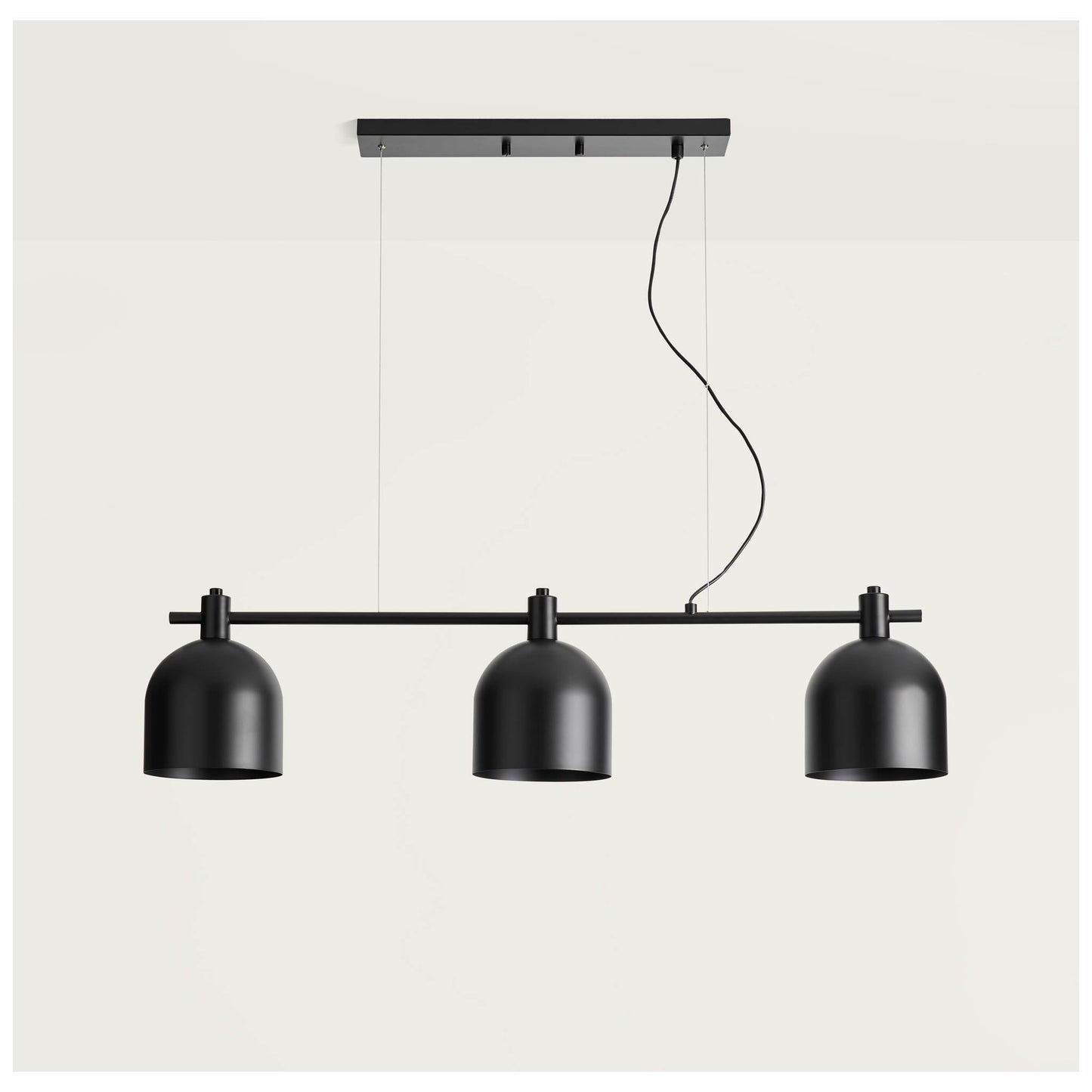 Luca 3-Light Matt Black Bar Pendant